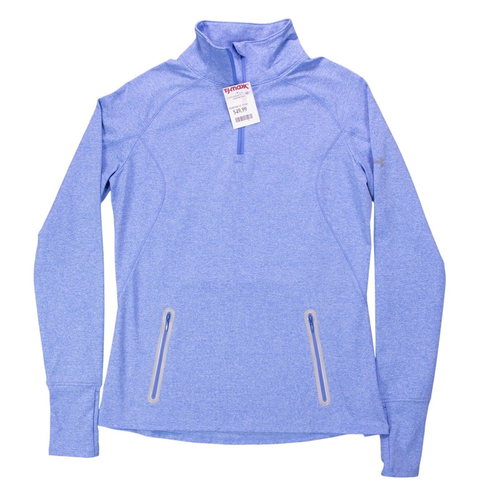 NWOT Under‎ Armour Cold Gear Reactor 1/4 Zip Womens M Blue Pullover Semi Fitted